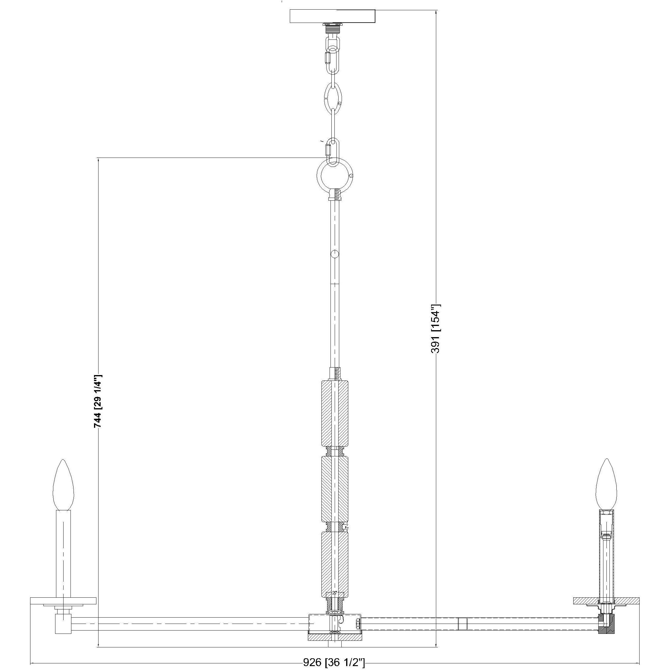 Kaden 8 Light 36.5 inch Matte Black Chandelier Ceiling Light