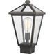 Talbot 1 Light 15 inch Oil Rubbed Bronze Outdoor Post Mount Fixture in Seedy Glass