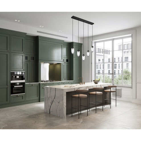 Arden 5 Light 42 inch Matte Black Linear Chandelier Ceiling Light