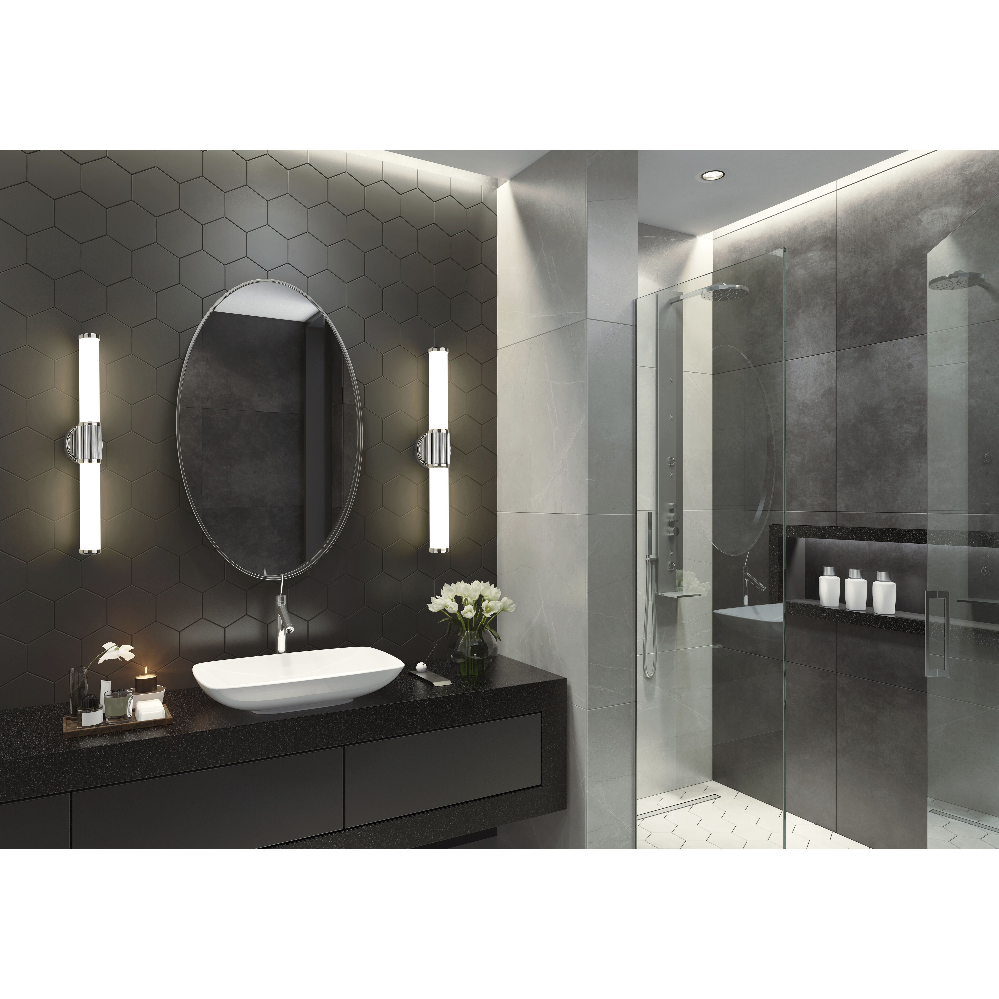Solange LED 25.5 inch Chrome Bath Vanity Wall Light