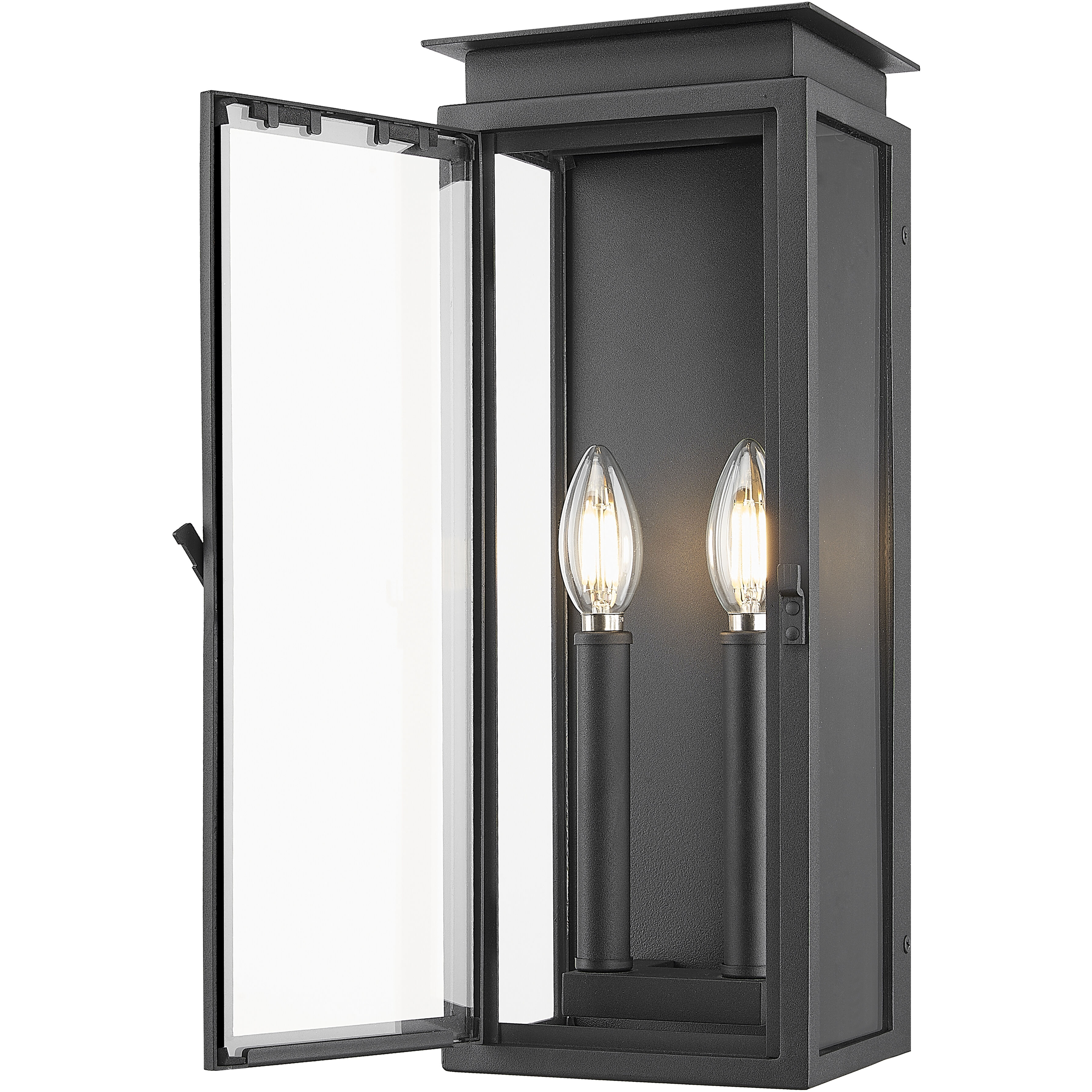 Nova 2 Light 16.5 inch Black Outdoor Wall Light