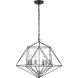 Geo 6 Light 22.25 inch Matte Black and Chrome Chandelier Ceiling Light