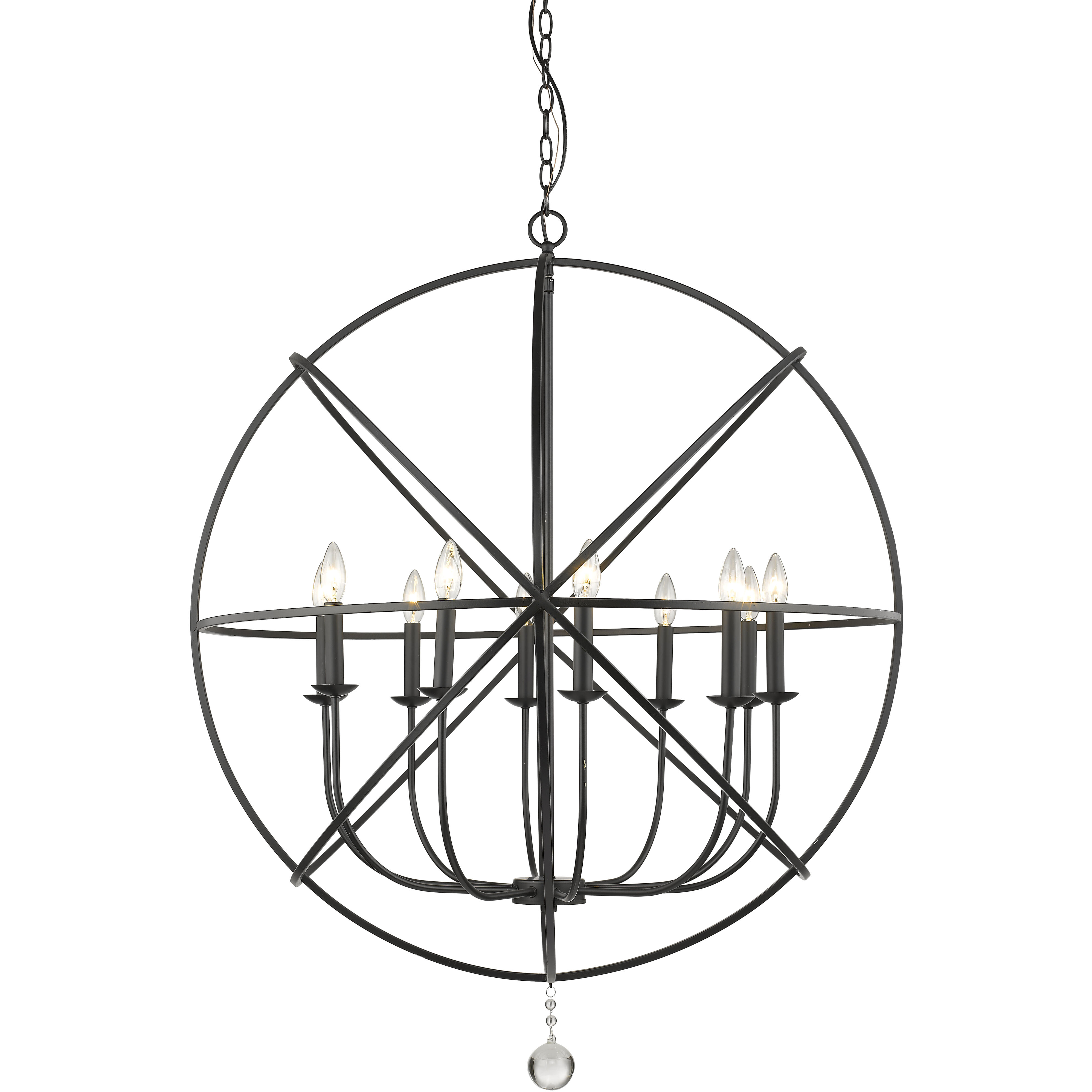 Tull 10 Light 36 inch Matte Black Chandelier Ceiling Light