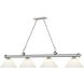 Cordon 4 Light 81.25 inch Brushed Nickel Billiard Ceiling Light in Matte Opal Glass
