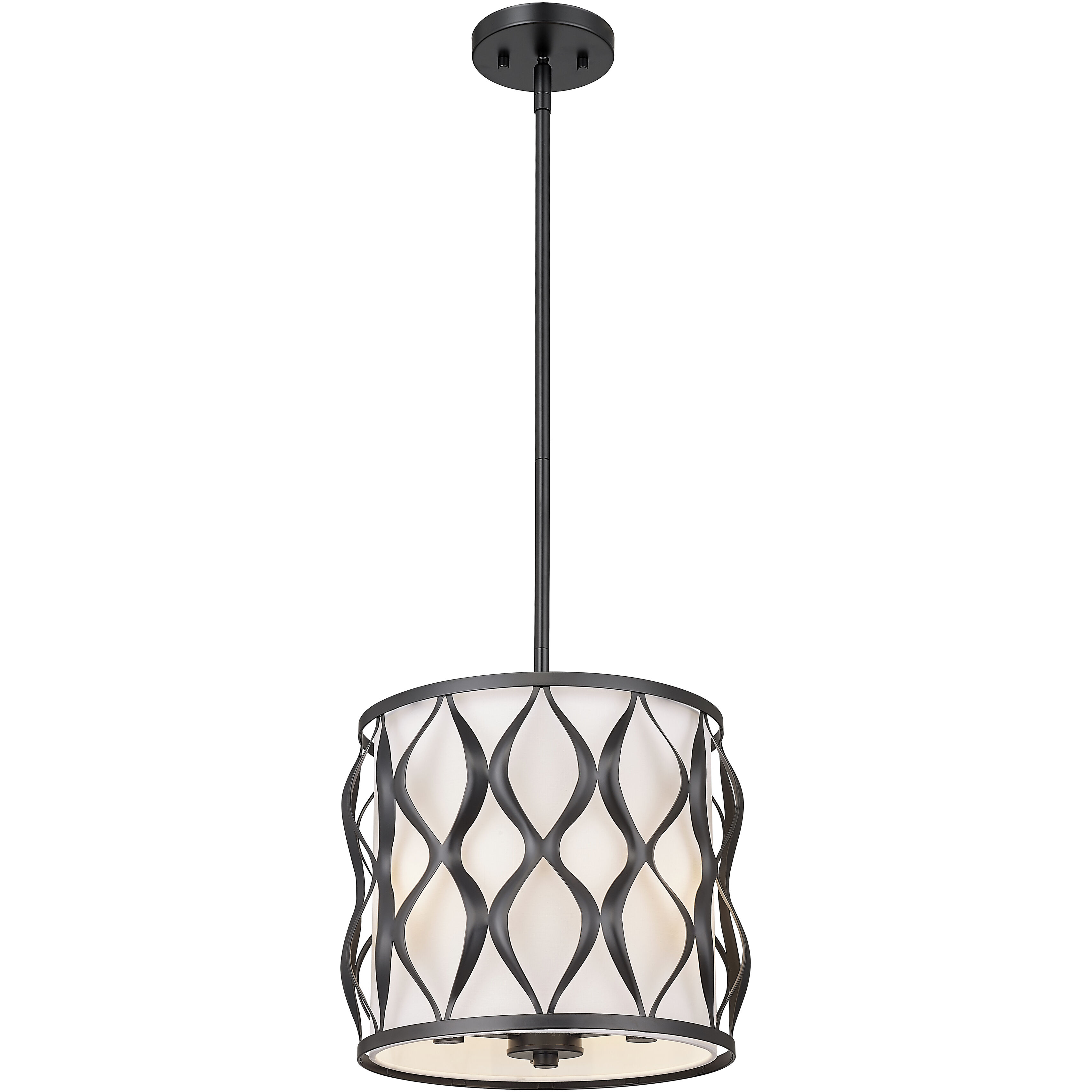 Harden 3 Light 12 inch Matte Black Pendant Ceiling Light
