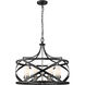 Malcalester 6 Light 24 inch Matte Black and Brushed Nickel Chandelier Ceiling Light