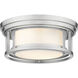 Willow 2 Light 12 inch Brushed Nickel Flush Mount Ceiling Light