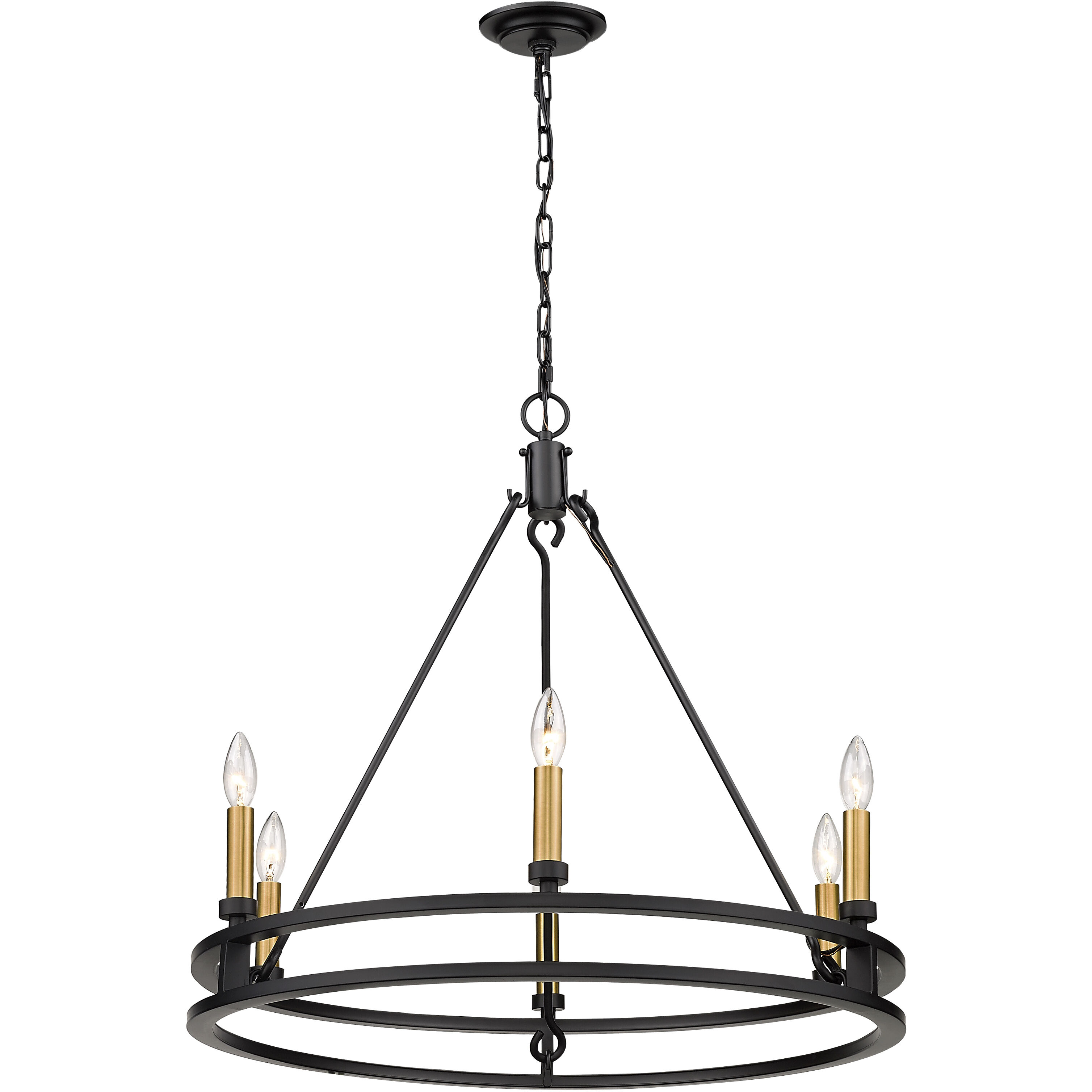 Dennison 6 Light 27.25 inch Matte Black Chandelier Ceiling Light