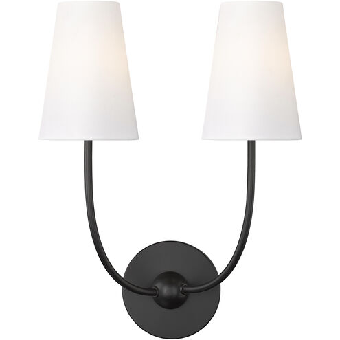 Shannon 2 Light 12.75 inch Matte Black Wall Sconce Wall Light