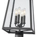 Rainer 4 Light 118.25 inch Black Outdoor Post Mounted Fixture in G9