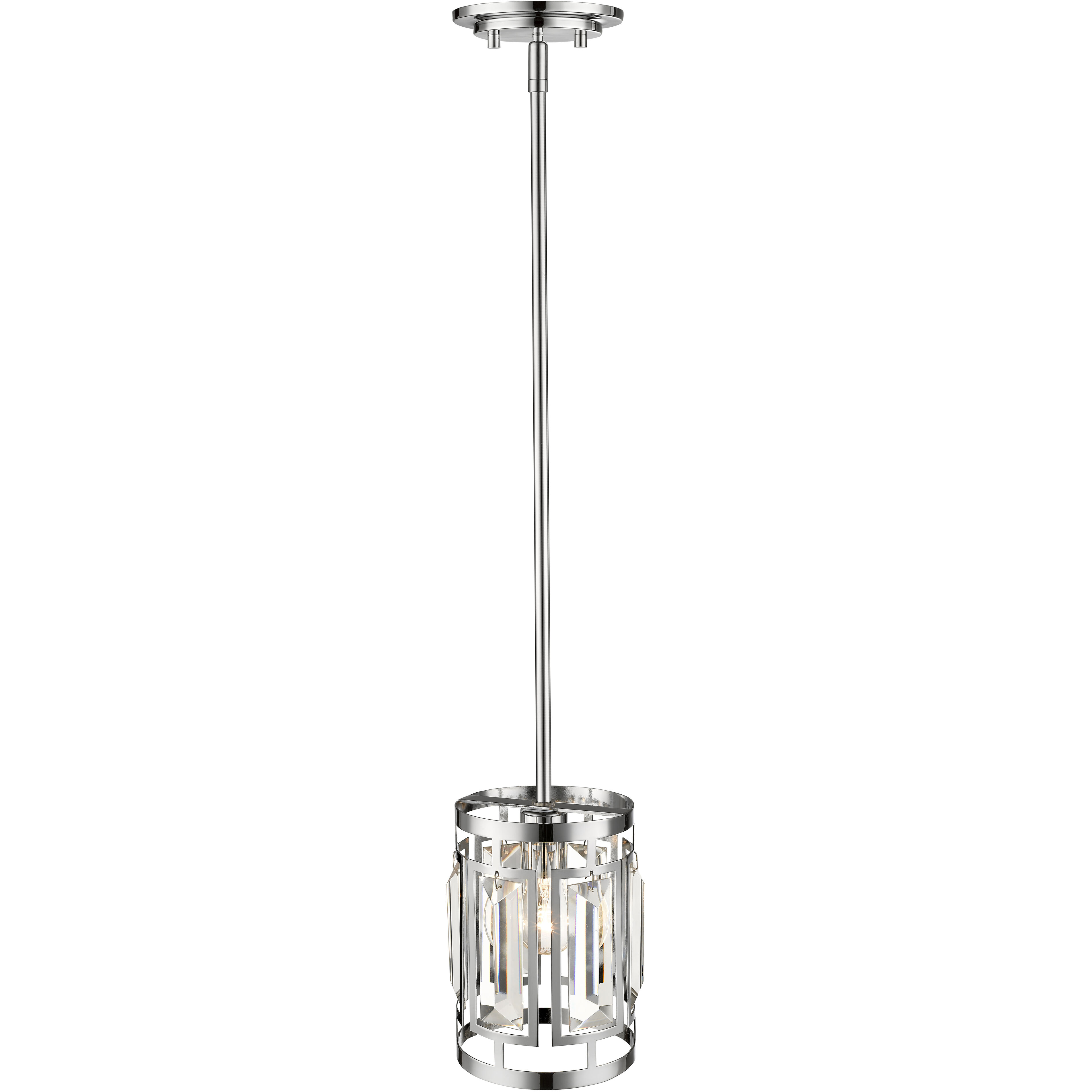 Mersesse 1 Light 5.5 inch Chrome Pendant Ceiling Light in 2.42, Clear and Chrome