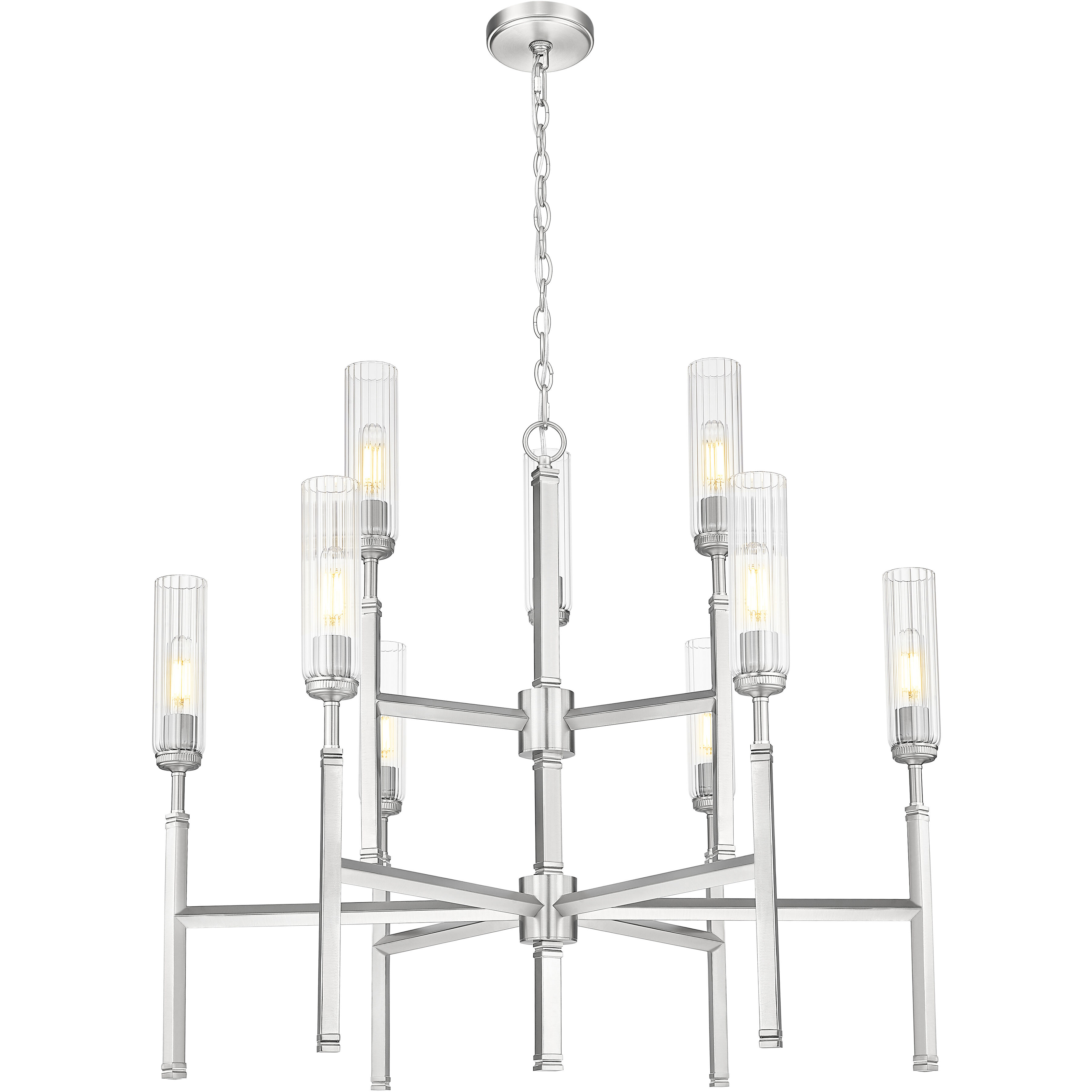 Esme 9 Light 38 inch Brushed Nickel Chandelier Ceiling Light