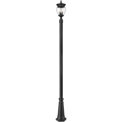 Davina 3 Light 114.25 inch Black Outdoor Post Mounted Fixture in G9
