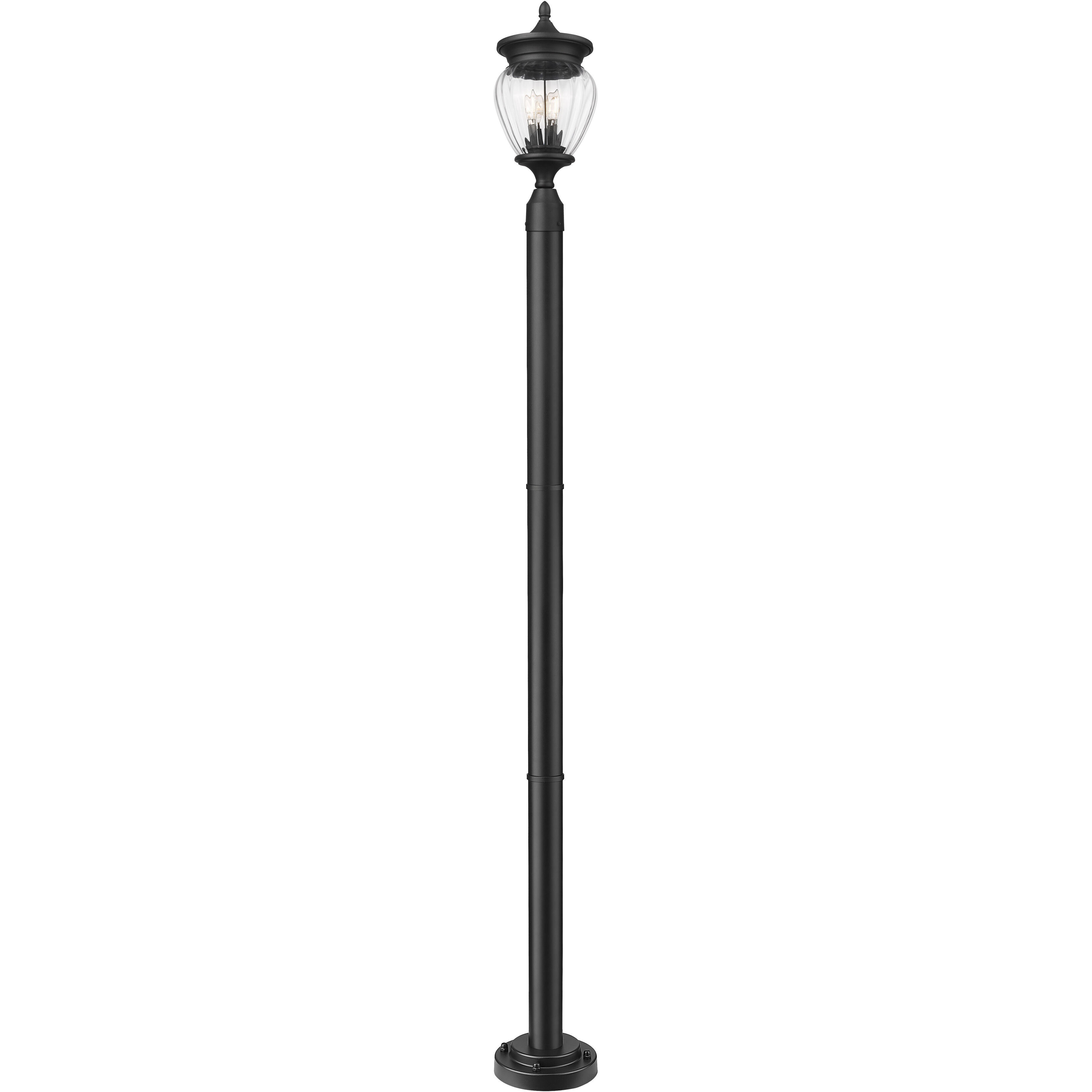Davina 3 Light 94 inch Black Outdoor Post Mounted Fixture in G9
