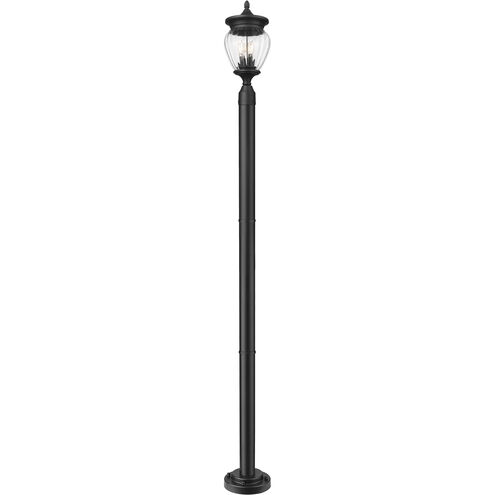 Davina 3 Light 94 inch Black Outdoor Post Mounted Fixture in G9