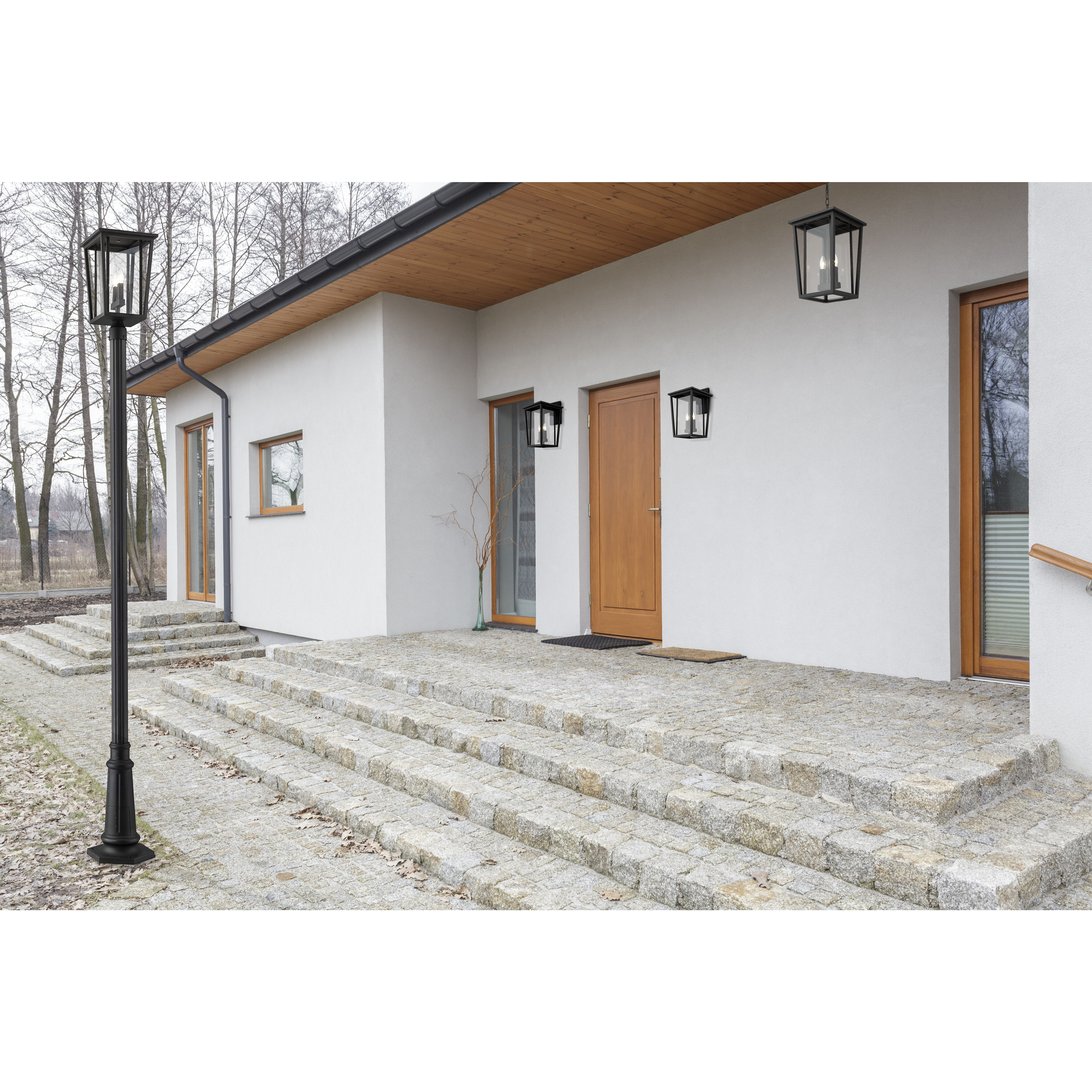 Seoul 2 Light 18.75 inch Black Outdoor Wall Light