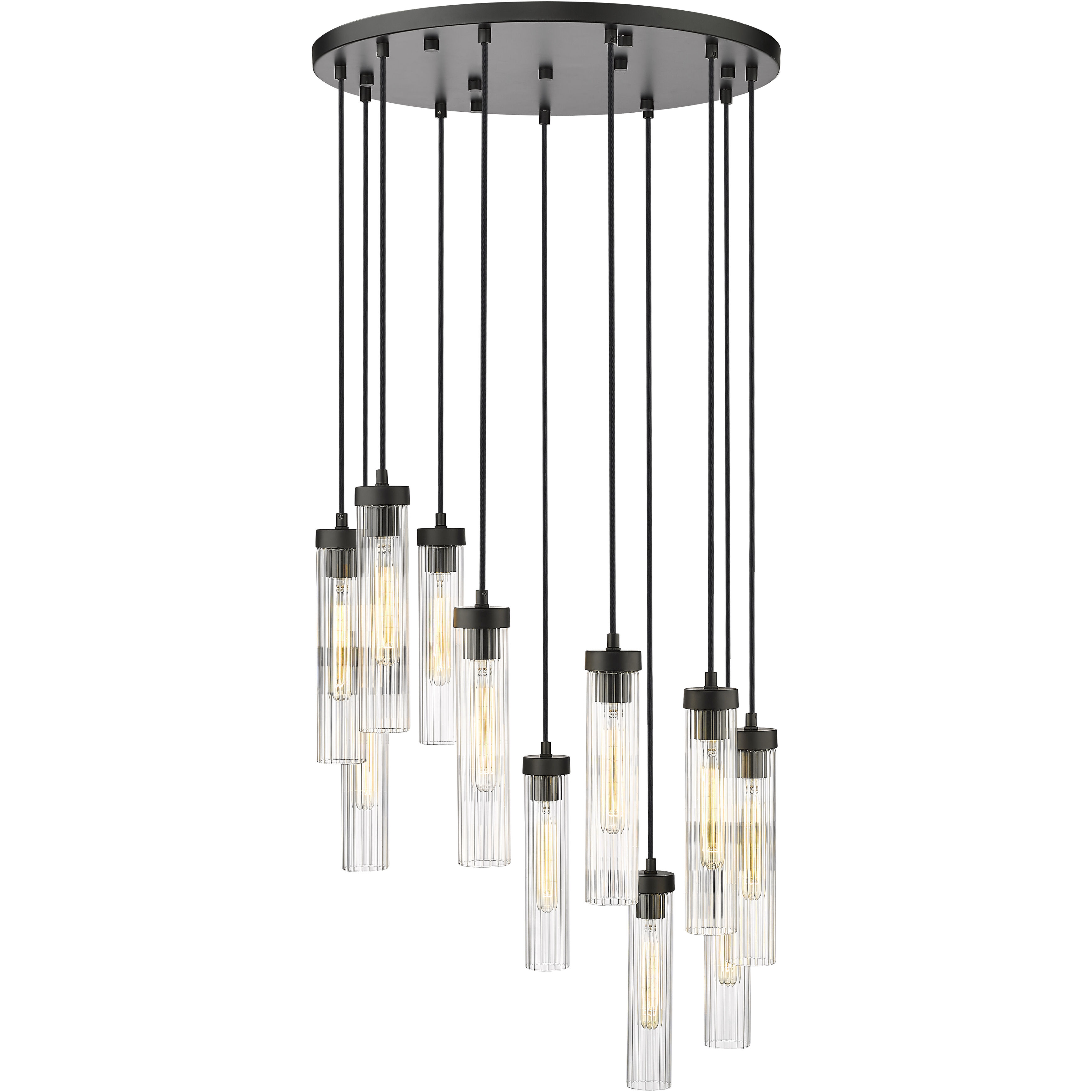 Beau 11 Light 24 inch Matte Black Chandelier Ceiling Light