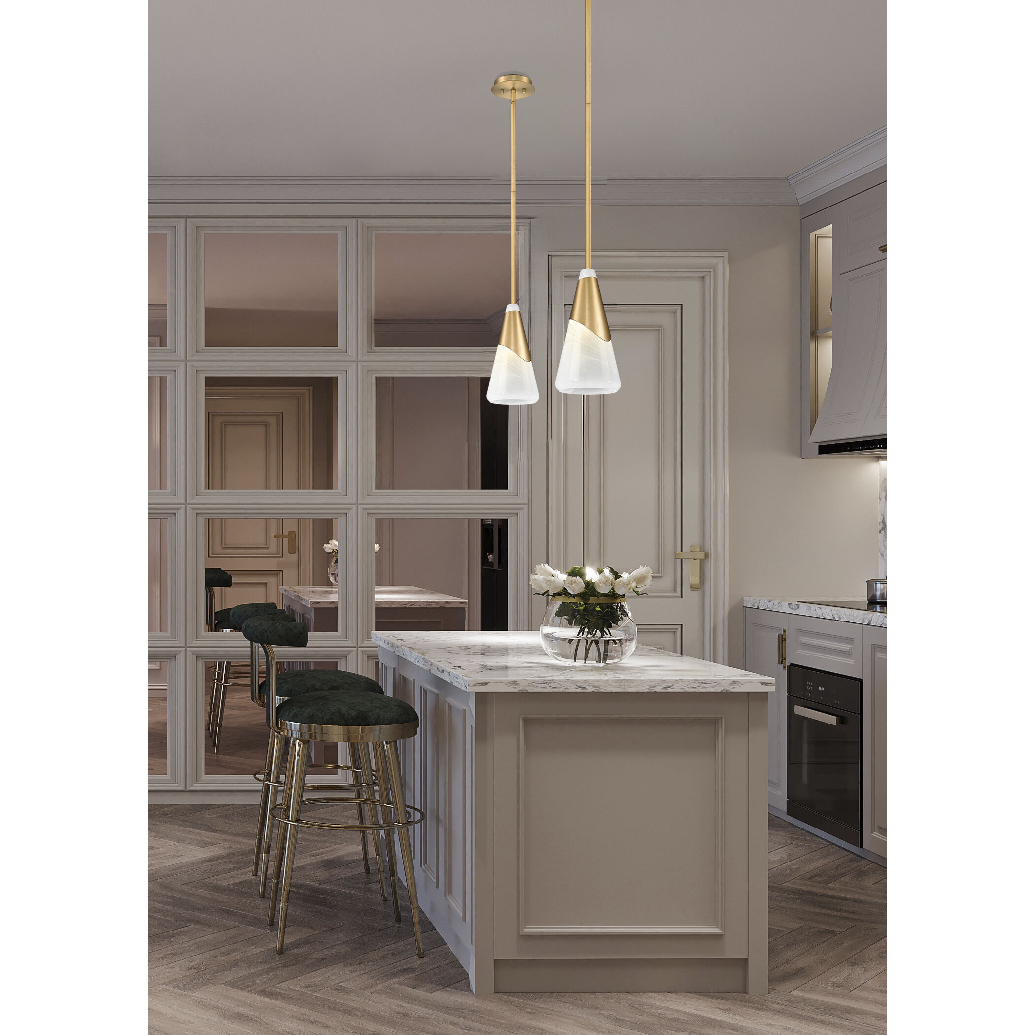 Aimie 1 Light 7 inch Modern Gold Pendant Ceiling Light