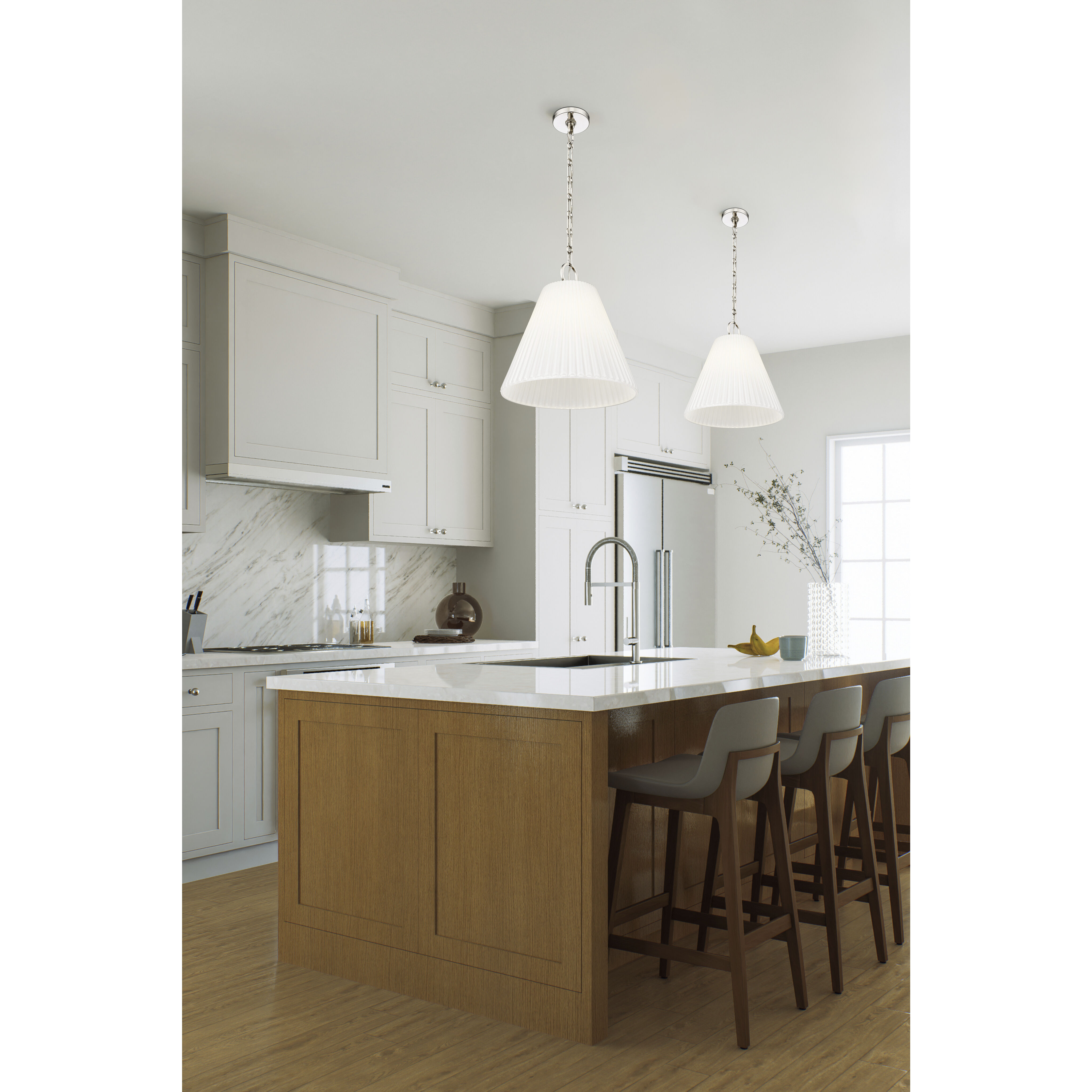 Alaric 1 Light 14 inch Polished Nickel Pendant Ceiling Light