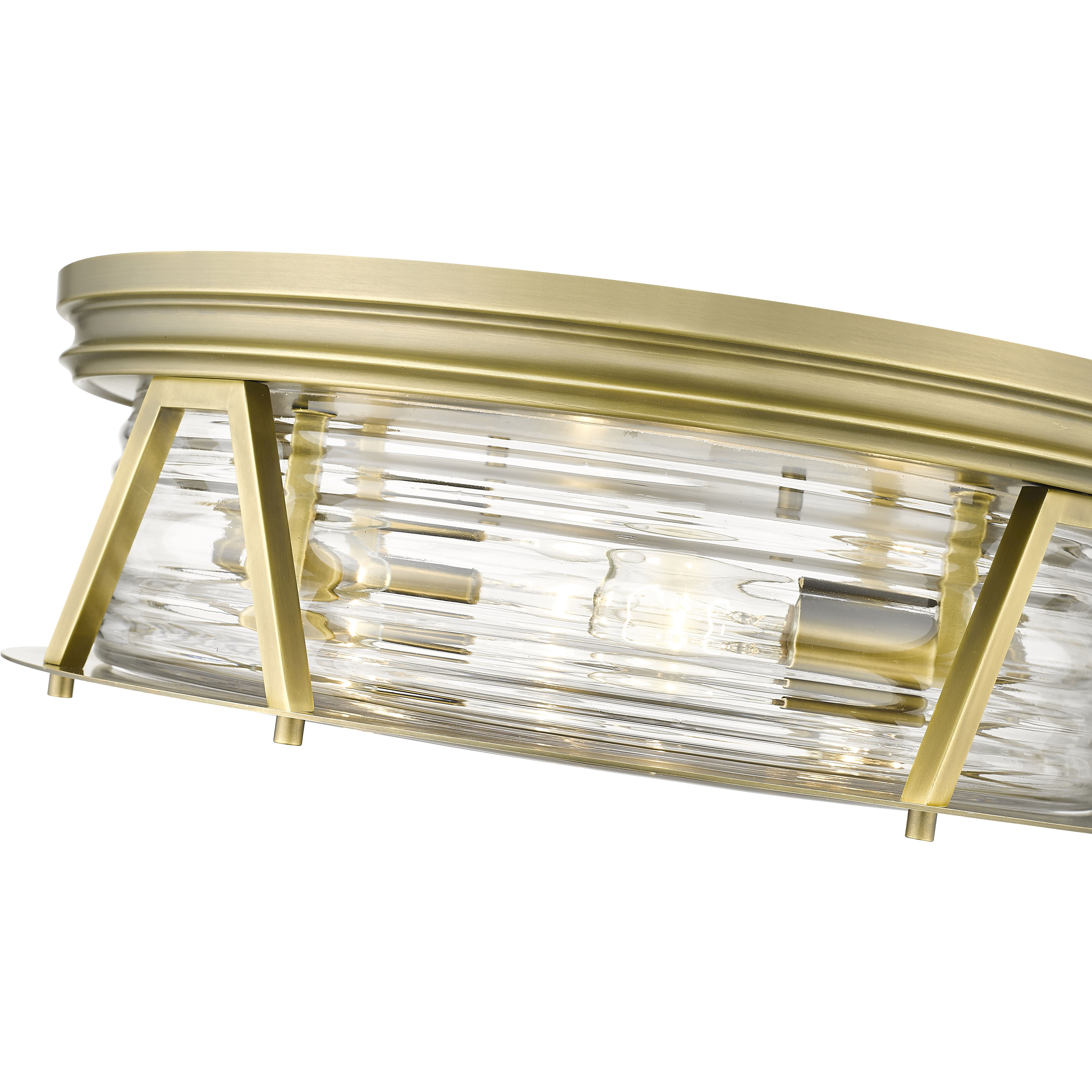 Cape Harbor 4 Light 20 inch Rubbed Brass Flush Mount Ceiling Light