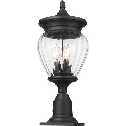 Davina 3 Light 22.25 inch Black Outdoor Pier Mounted Fixture in G9