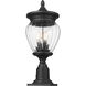 Davina 3 Light 22.25 inch Black Outdoor Pier Mounted Fixture in G9