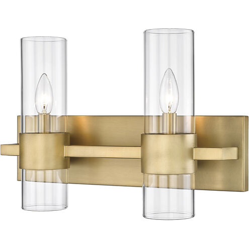 Lawson 2 Light 17 inch Rubbed Brass Vanity Wall Light in Rubbed Bronze