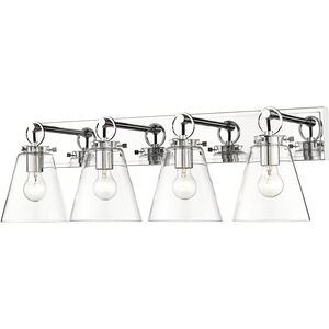 Harper 4 Light 31.25 inch Chrome Vanity Wall Light