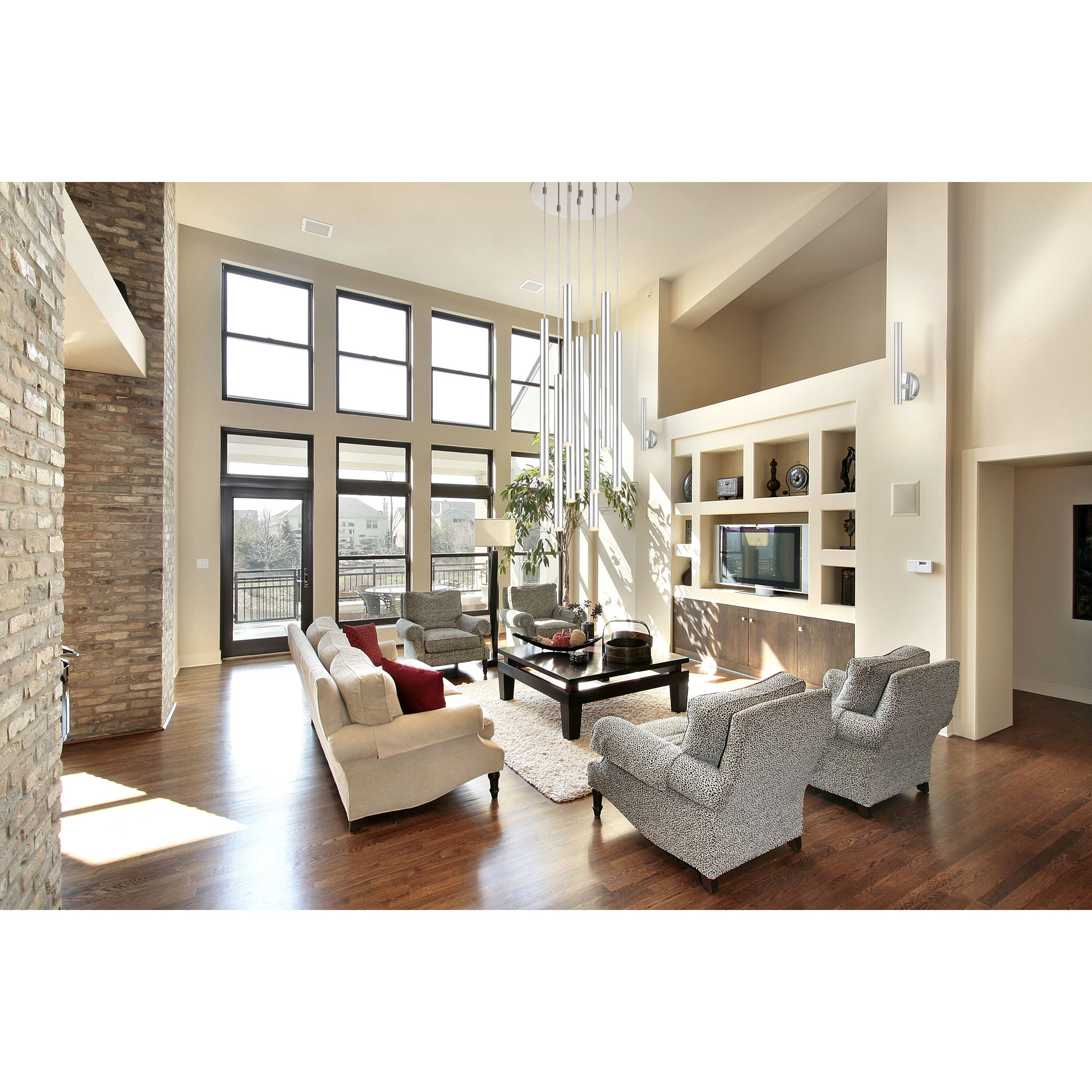 Forest LED 16 inch Chrome Chandelier Ceiling Light