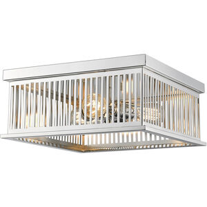 Camellia 3 Light 15 inch Polished Nickel Flush Mount Ceiling Light in Polished Nickel Steel