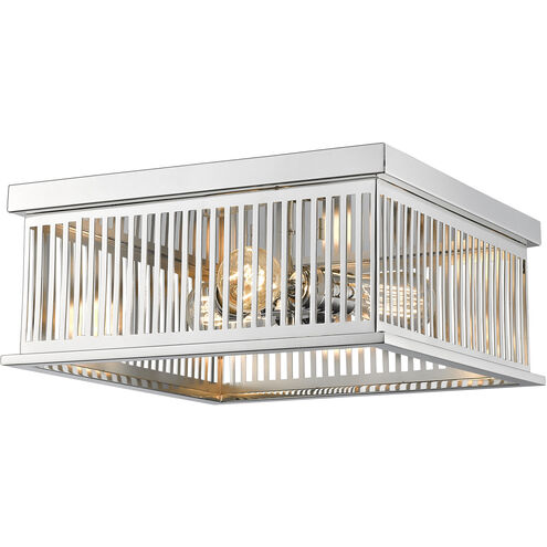 Camellia 3 Light 15 inch Polished Nickel Flush Mount Ceiling Light in Polished Nickel Steel