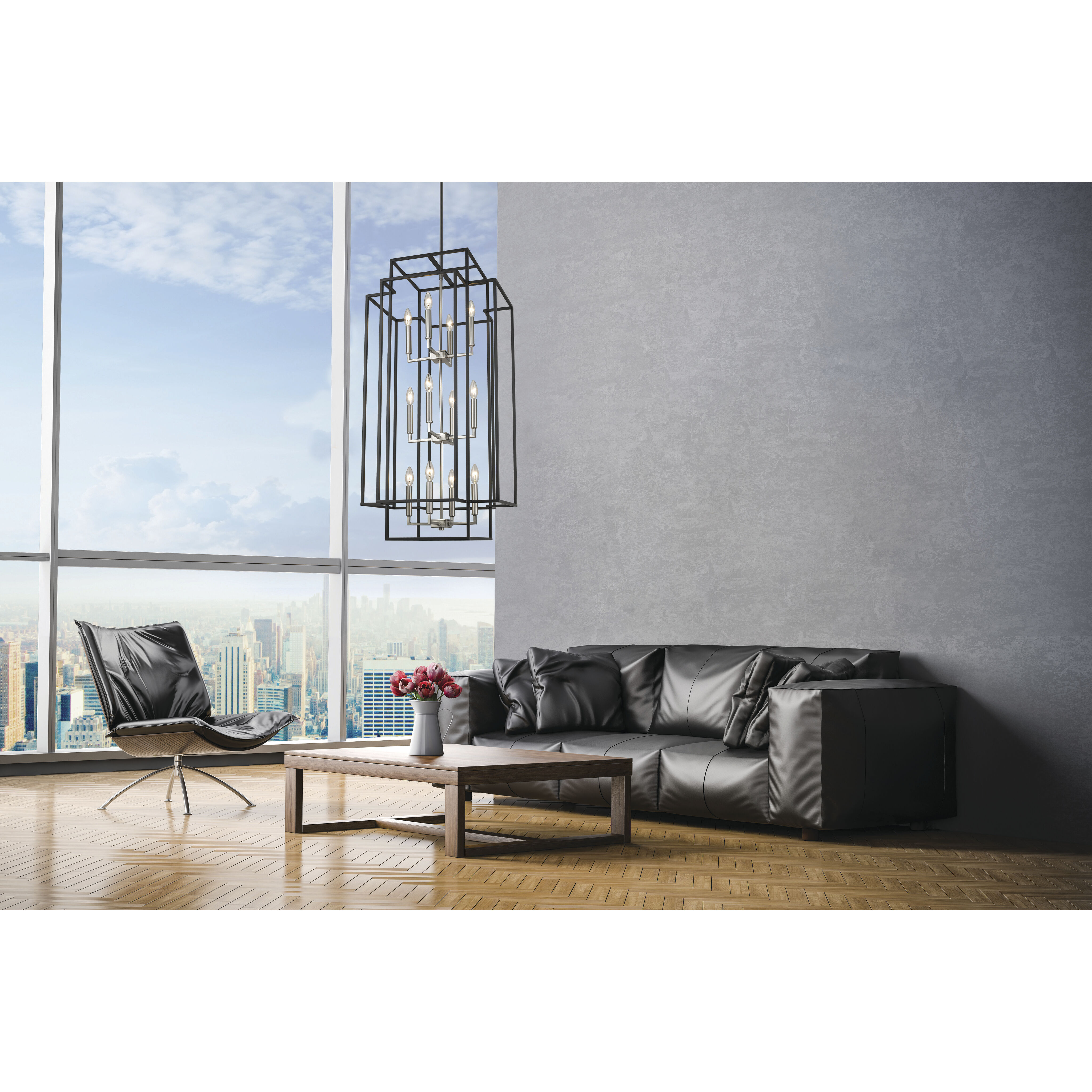 Titania 12 Light 20 inch Black and Brushed Nickel Chandelier Ceiling Light