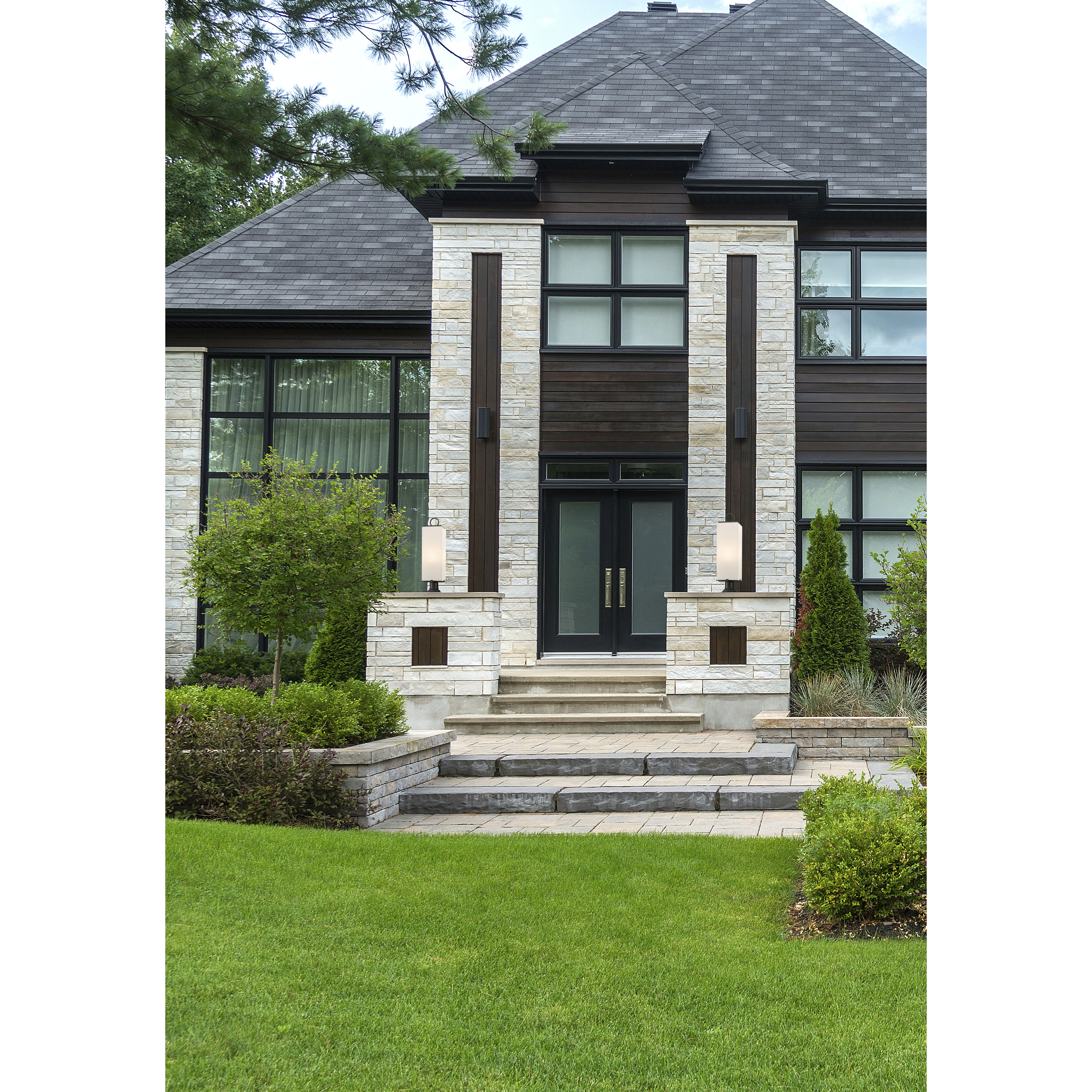 Sana 3 Light 28.5 inch Black Outdoor Pier Mounted Fixture