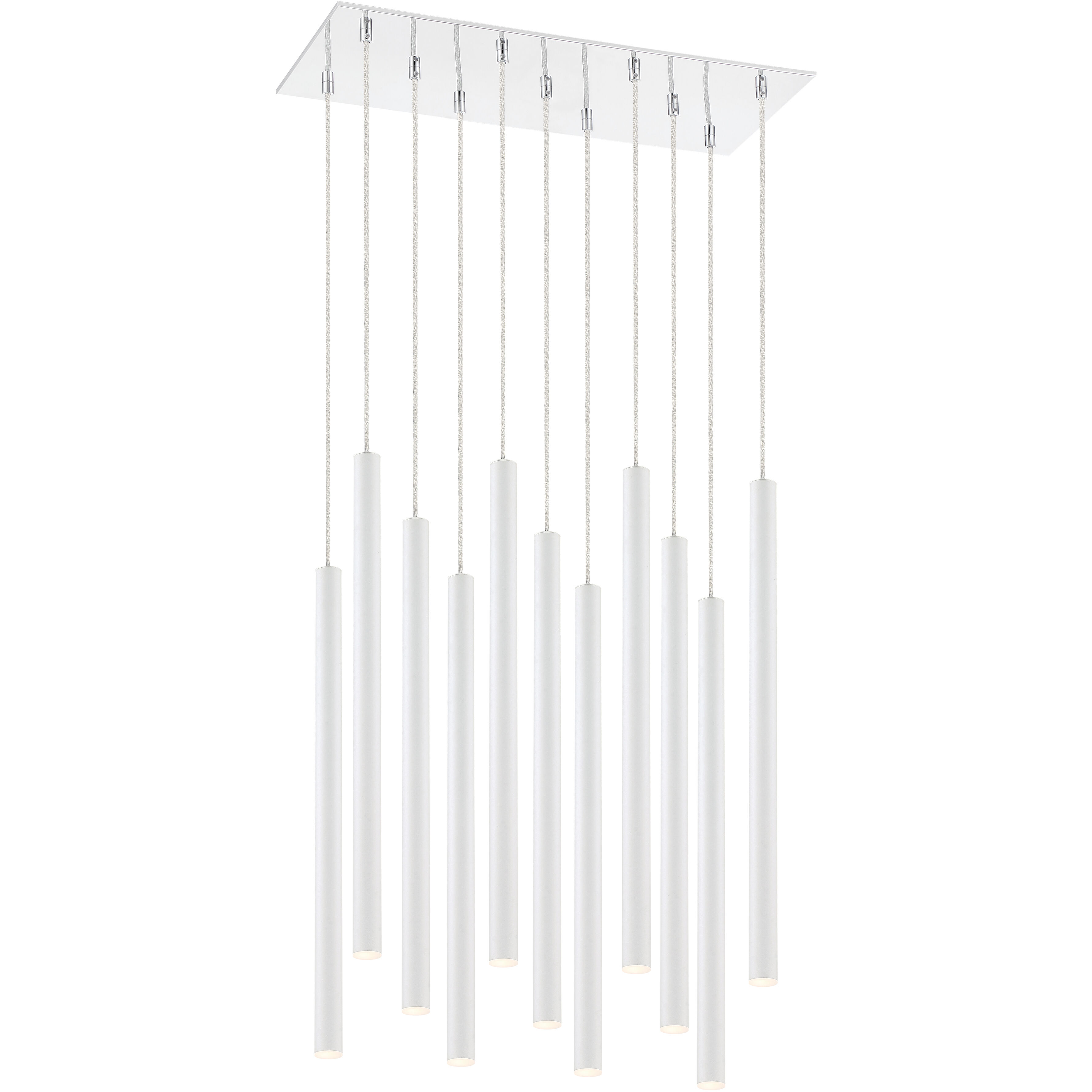 Forest LED 9.75 inch Chrome Chandelier Ceiling Light in 11, 40, Matte White Steel