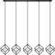 Vertical 5 Light 54 inch Matte Black and Brushed Nickel Linear Chandelier Ceiling Light