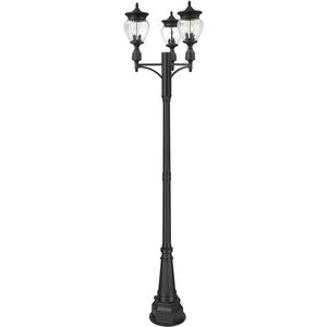 Davina 3 Light 115.25 inch Black Outdoor Post Mounted Fixture in G9