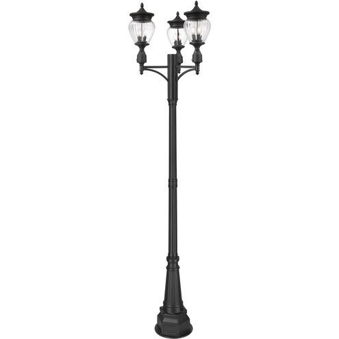 Davina 3 Light 115.25 inch Black Outdoor Post Mounted Fixture in G9