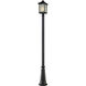 Holbrook 1 Light 112.25 inch Black Outdoor Post Mounted Fixture in White Seedy Glass
