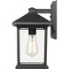 Portland 1 Light 14 inch Black Outdoor Wall Light in Clear Beveled Glass, 4.94