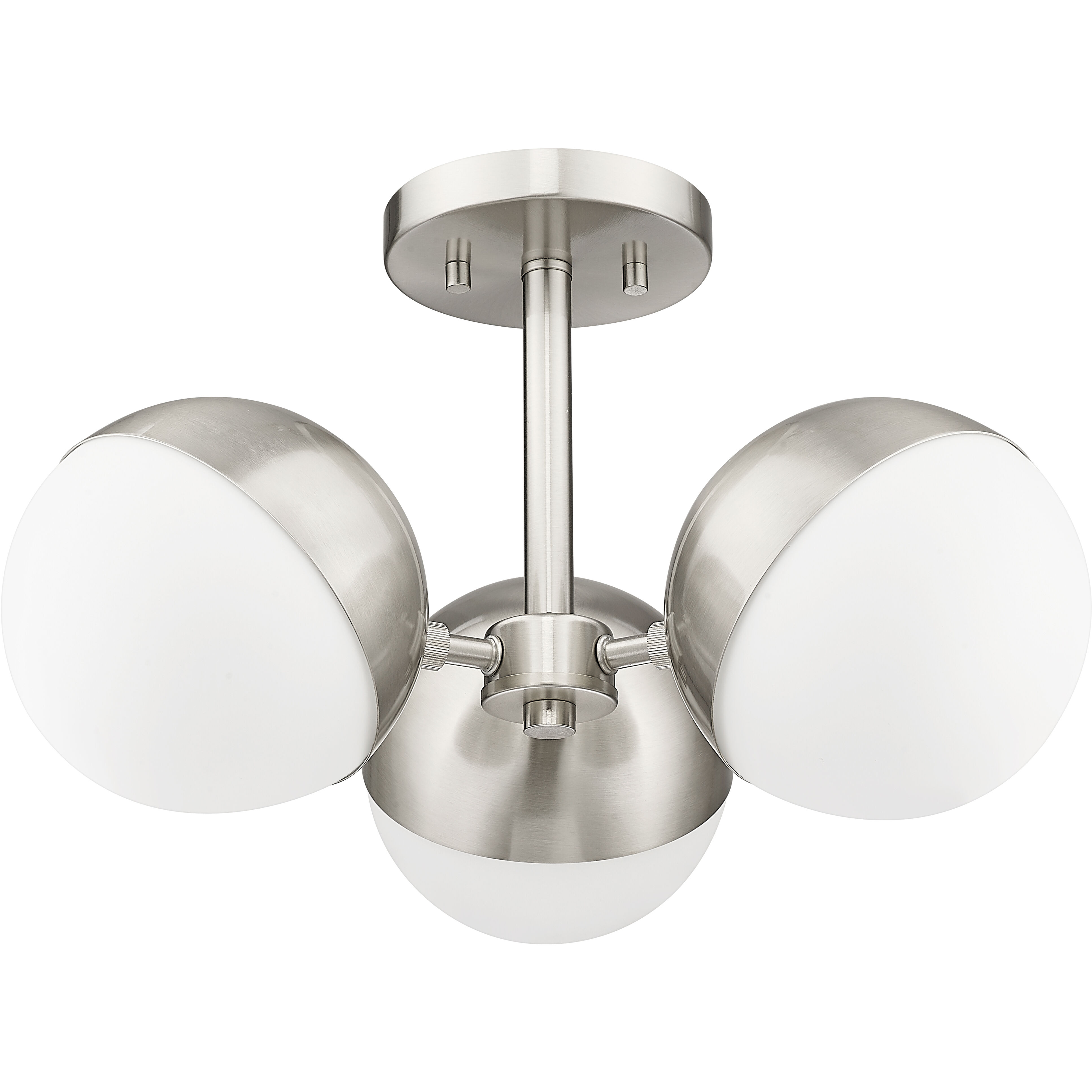 Realm Sphere 3 Light 17.25 inch Brushed Nickel Semi Flush Mount Ceiling Light