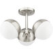 Realm Sphere 3 Light 17.25 inch Brushed Nickel Semi Flush Mount Ceiling Light