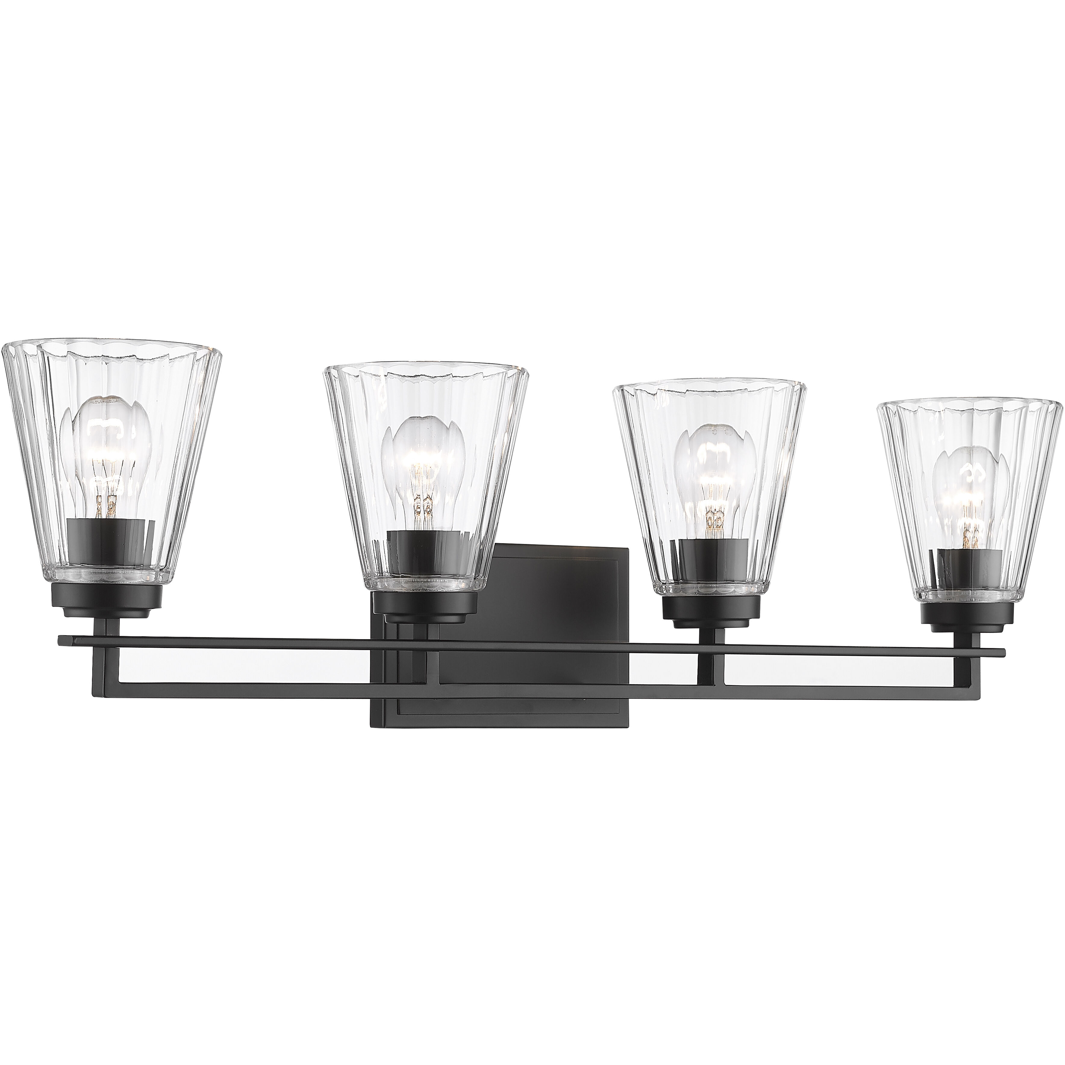 Lyna 4 Light 30.5 inch Matte Black Vanity Wall Light