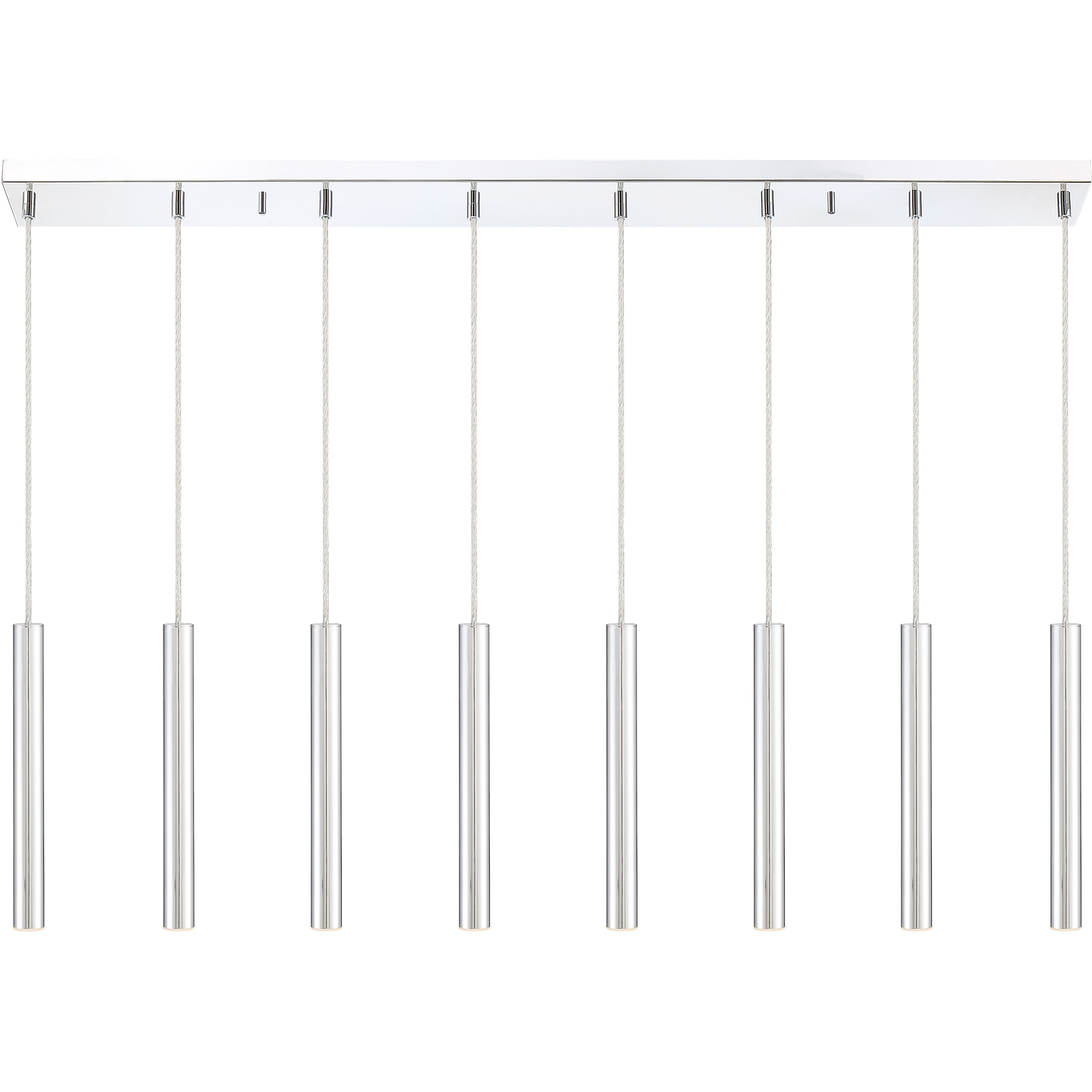 Forest LED 44.25 inch Chrome Linear Chandelier Ceiling Light in 8, 22, Chrome Steel