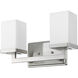 Tidal 2 Light 13.25 inch Brushed Nickel Vanity Wall Light