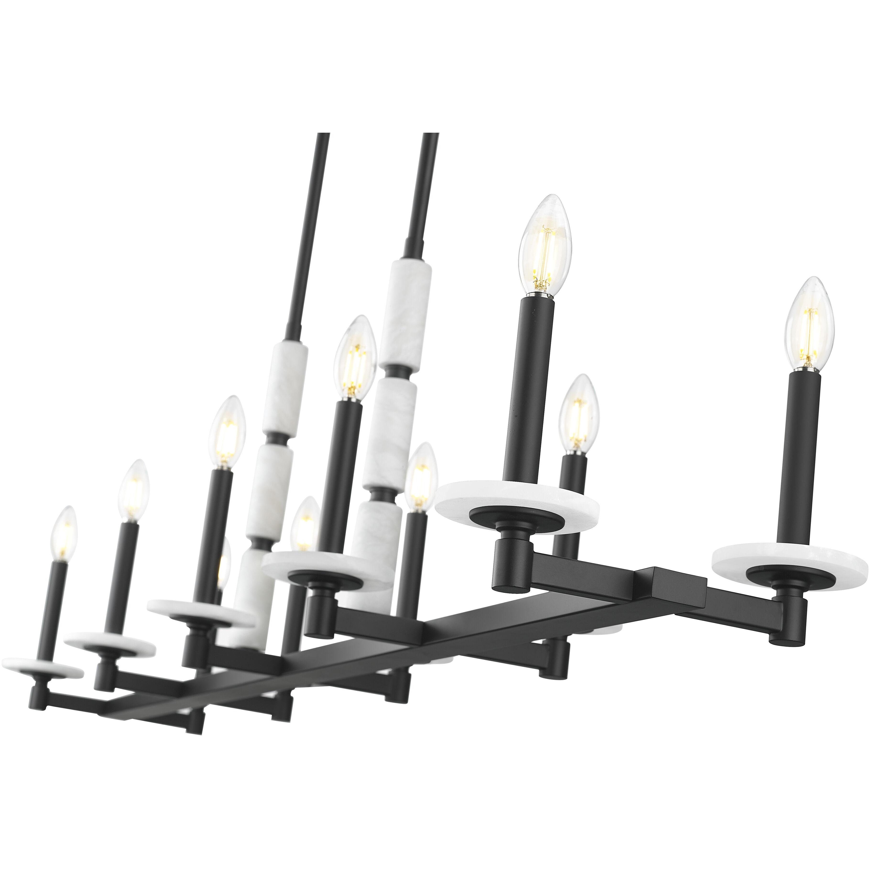 Kaden Linear Chandelier Ceiling Light in Matte Black