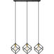 Vertical 3 Light 34 inch Bronze and Olde Brass Linear Chandelier Ceiling Light