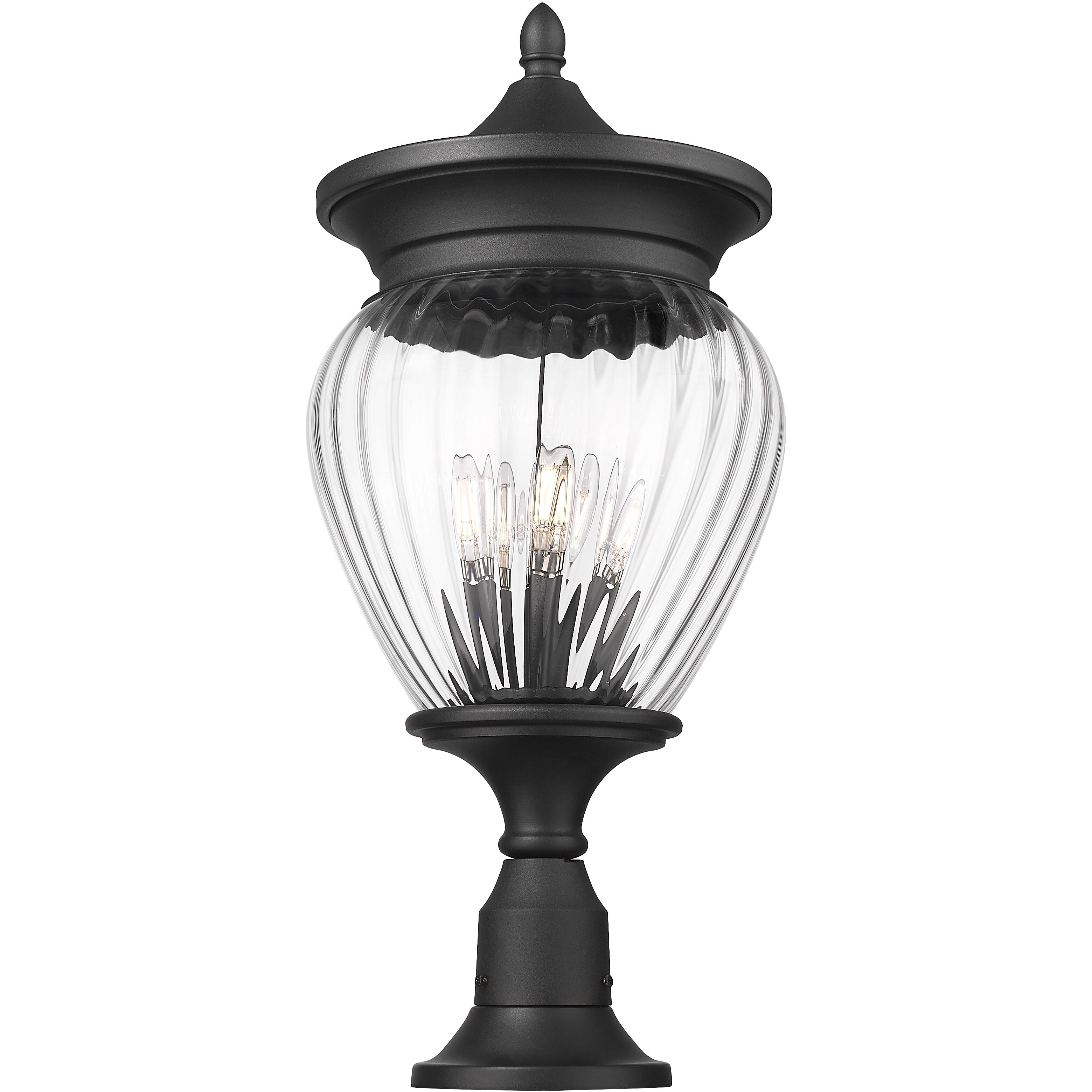 Davina 4 Light 27.25 inch Black Outdoor Pier Mounted Fixture in G9