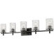 Grayson 5 Light 40 inch Matte Black Vanity Wall Light