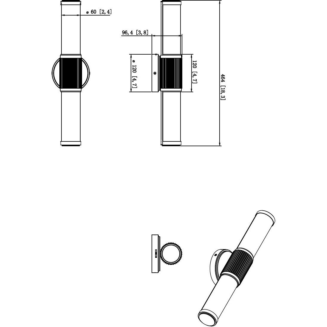 Solange LED 18.5 inch Matte Black Bath Vanity Wall Light