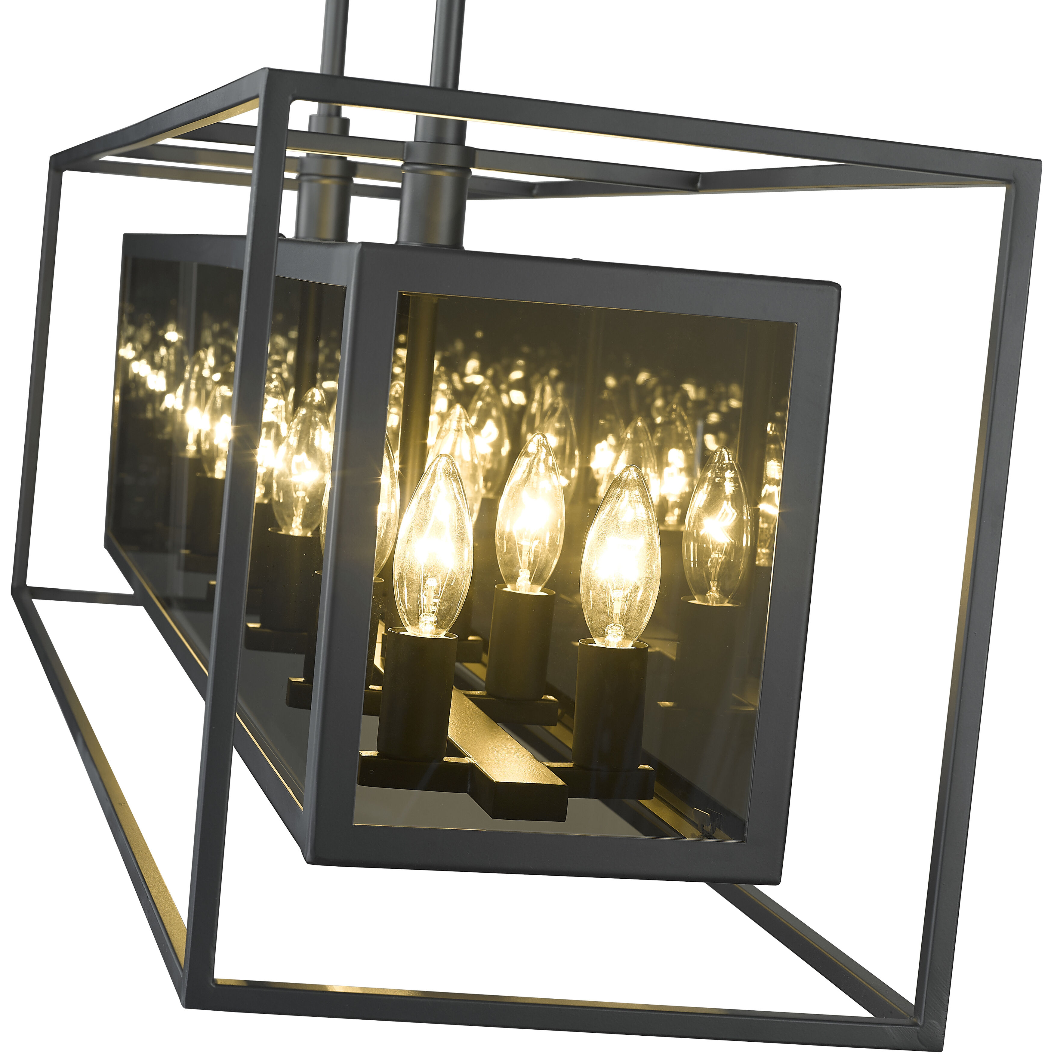 Infinity 12 Light 44 inch Misty Charcoal Linear Chandelier Ceiling Light